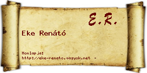 Eke Renátó névjegykártya